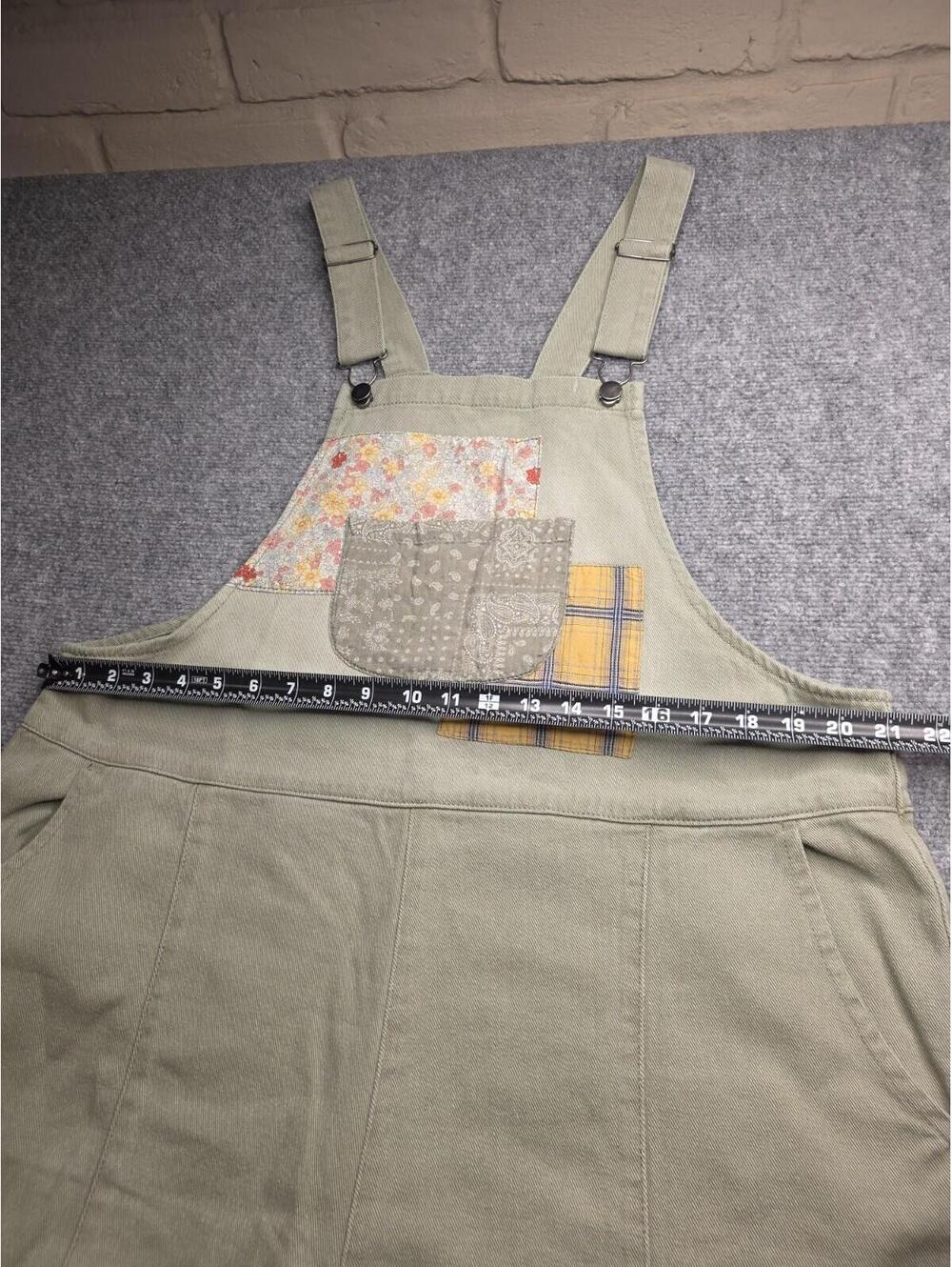 Easel Boho Patchwork Wide Leg Denim Overalls - Women's Size Medium - Picture 10 of 11